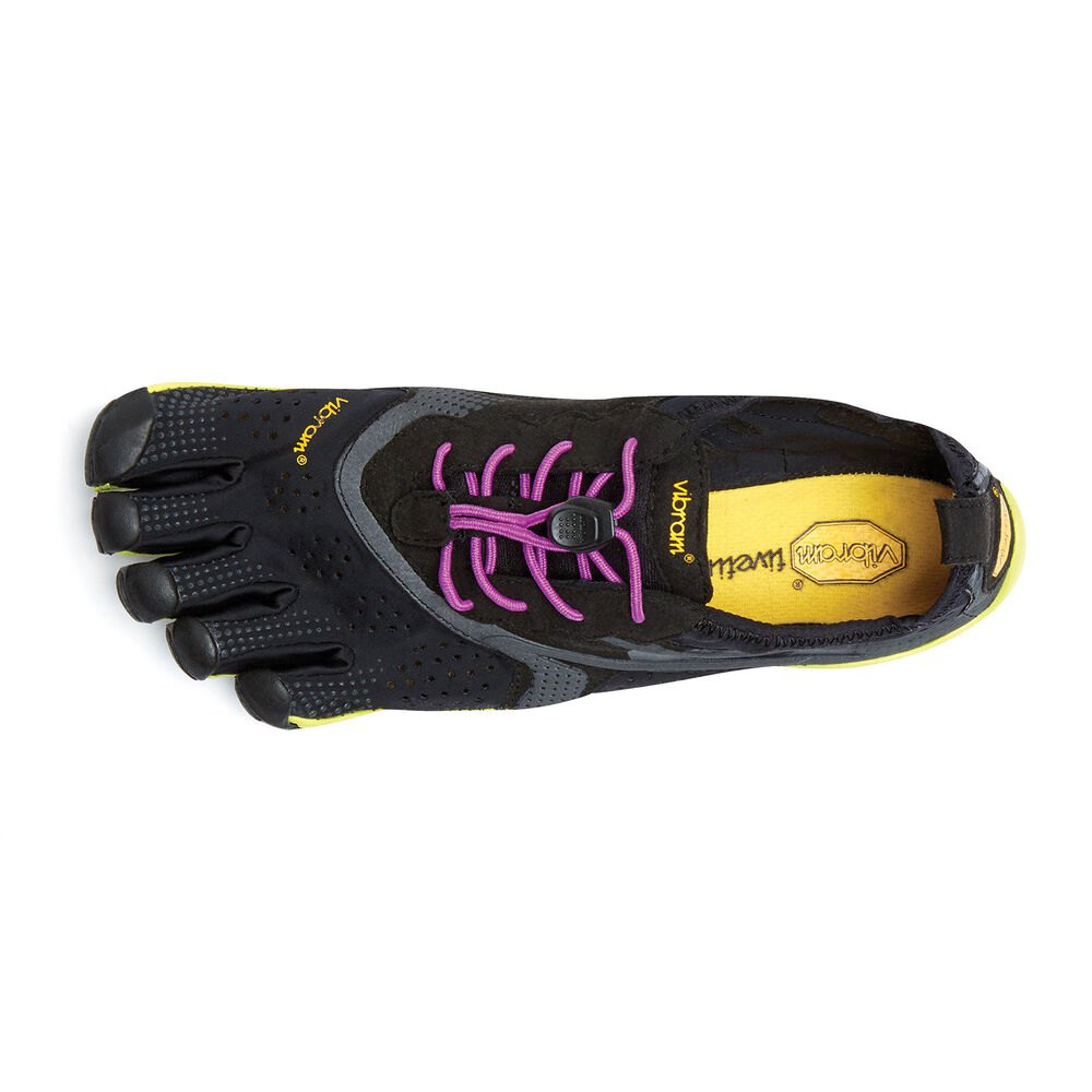Botas Montaña Mujer Negros/Amarillos/Morados - FiveFingers V-Run - XEJOTW-043